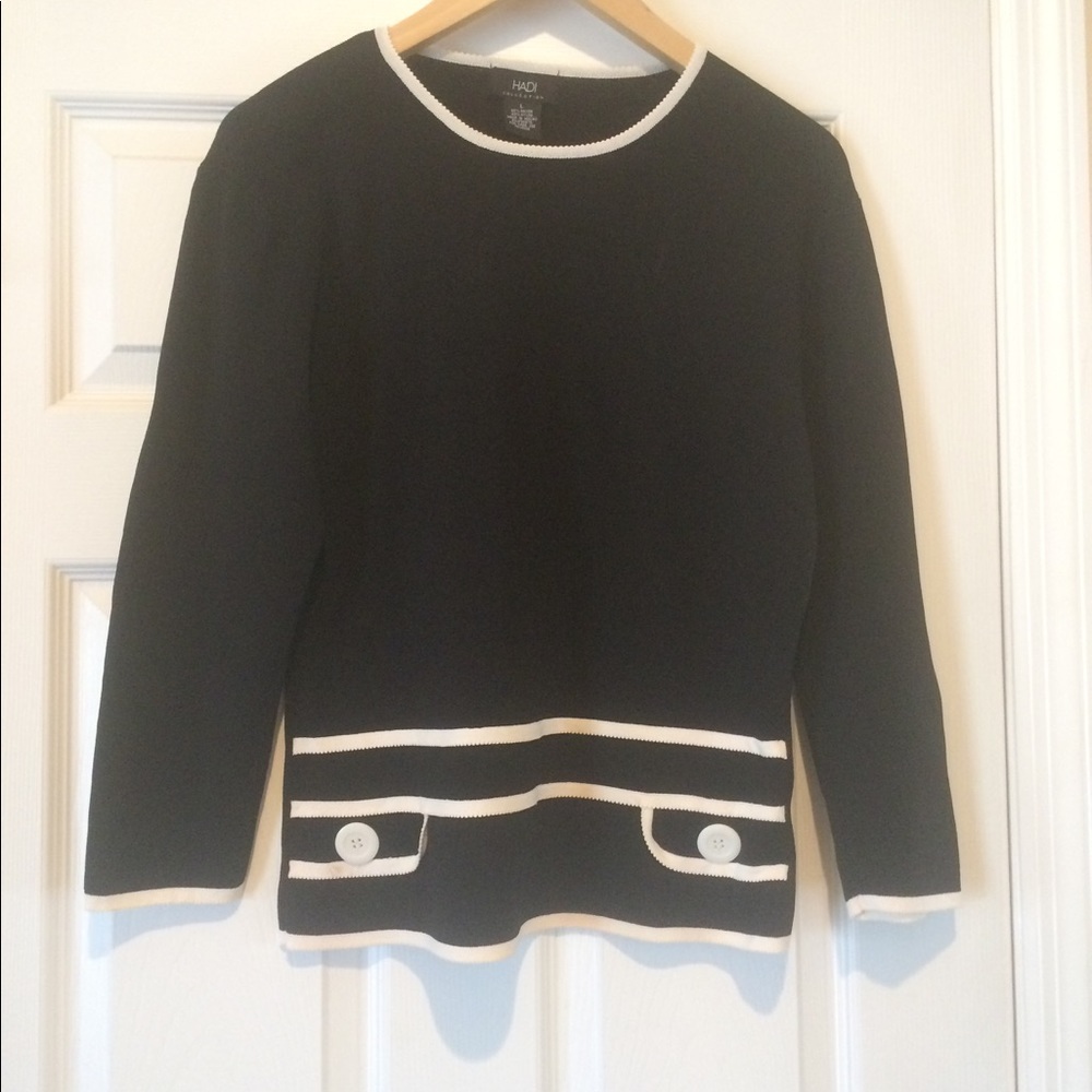 Classic Black and Cream light weight sweater